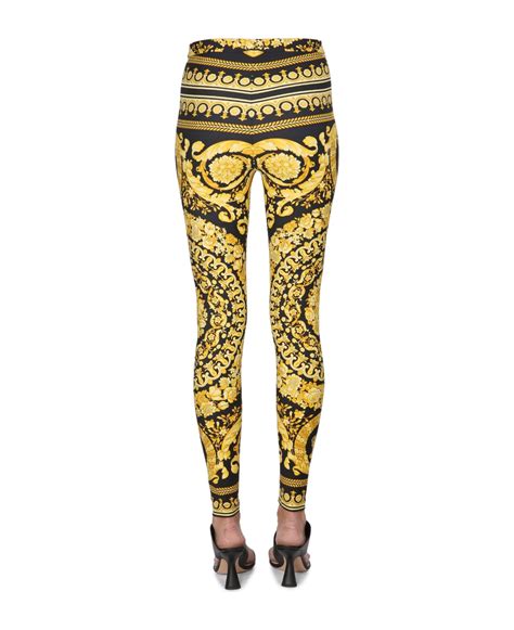 red versace tights|Versace baroque leggings.